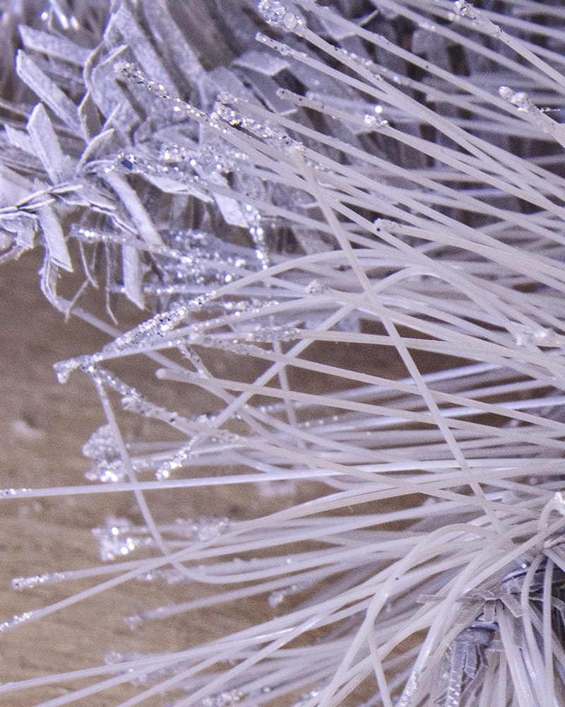 180cm Decorated Silver Mixed Pine Garland with White Poinsettia