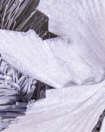 180cm Decorated Silver Mixed Pine Garland with White Poinsettia