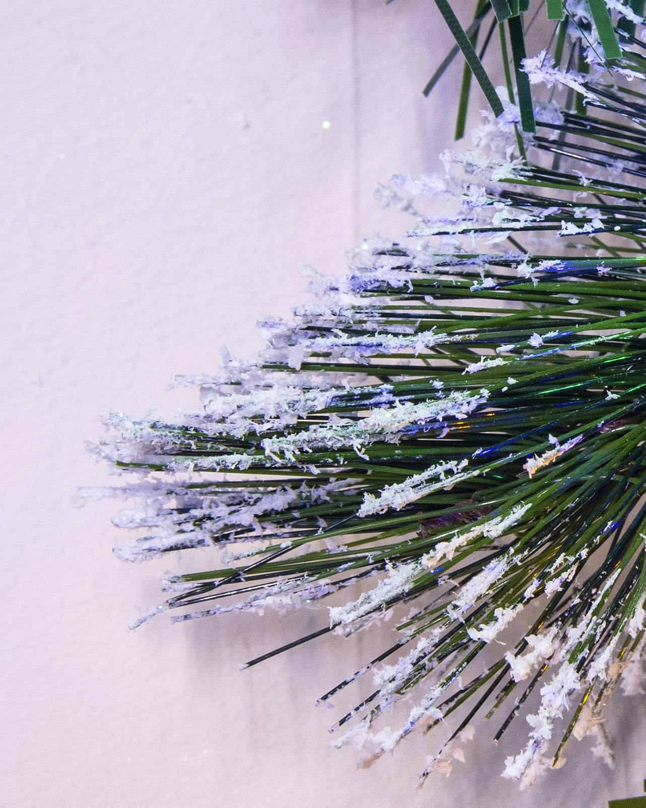 180cm Pre-lit Battery-powered Mixed Pine Garland Warm White/Multicolour LEDs