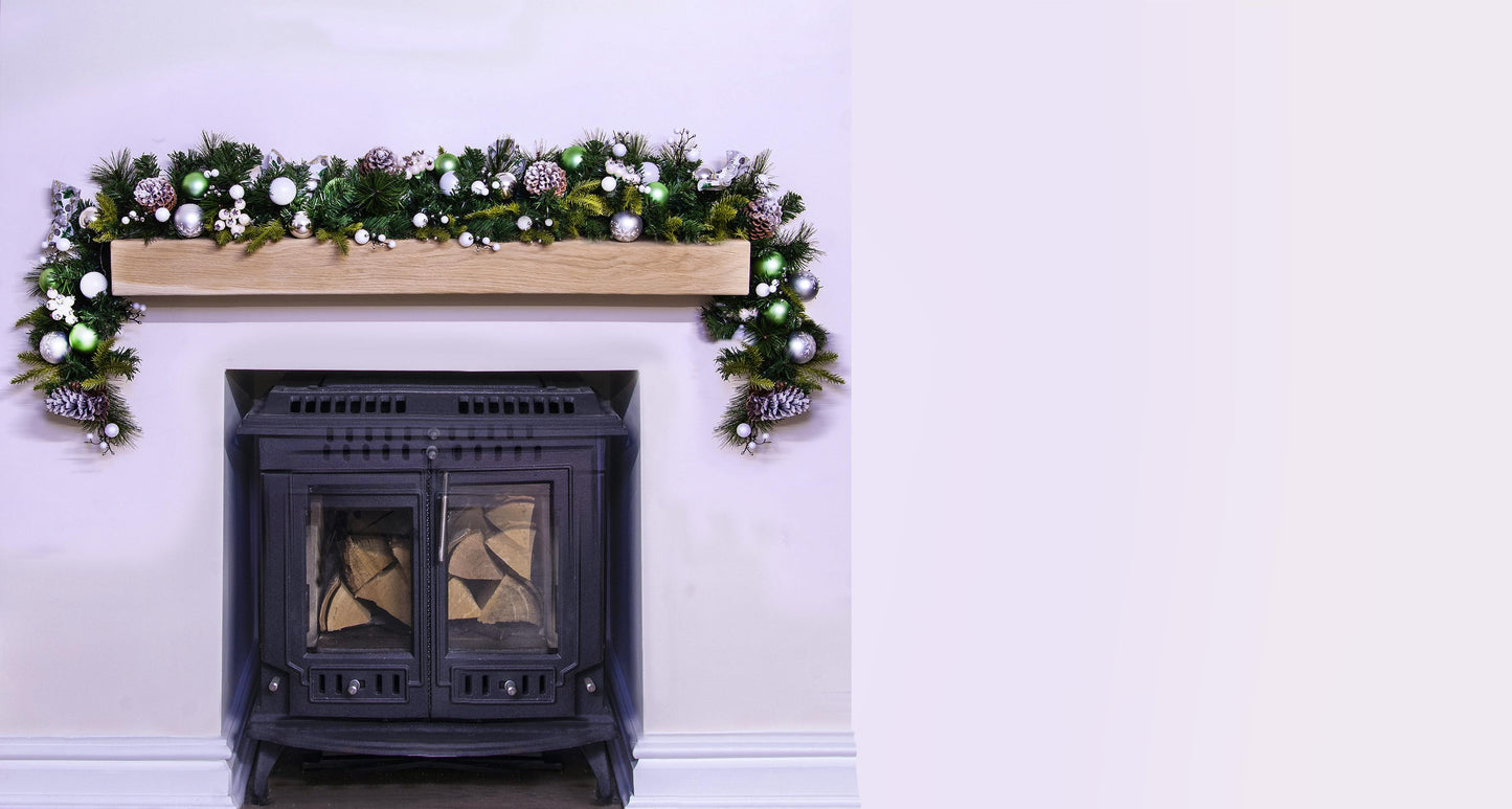 180cm Decorated Mixed Pine Garland with Baubles Berries & Bows