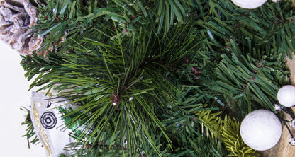 180cm Decorated Mixed Pine Garland with Baubles Berries & Bows