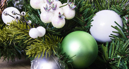 180cm Decorated Mixed Pine Garland with Baubles Berries & Bows