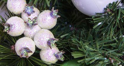 180cm Decorated Mixed Pine Garland with Baubles Berries & Bows