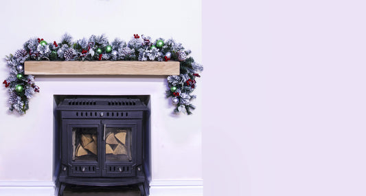 180cm Flocked Decorated Mixed Pine Garland with Tartan Bows