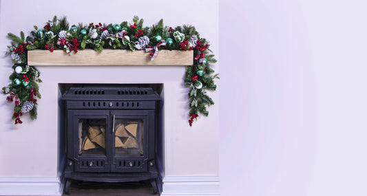 180cm Decorated Mixed Pine Garland with Tartan Bows