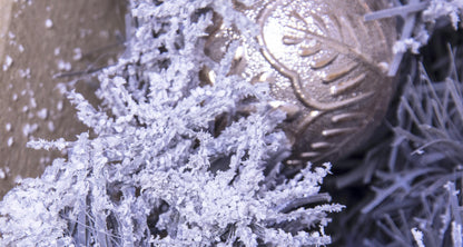 180cm Decorated Silver Mixed Pine Garland with Rose Gold Poinsettia