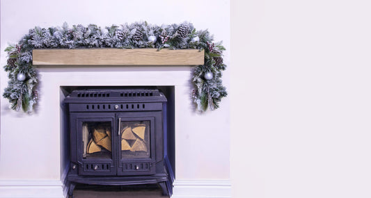 180cm Frosted Decorated Mixed Pine Garland with White Baubles