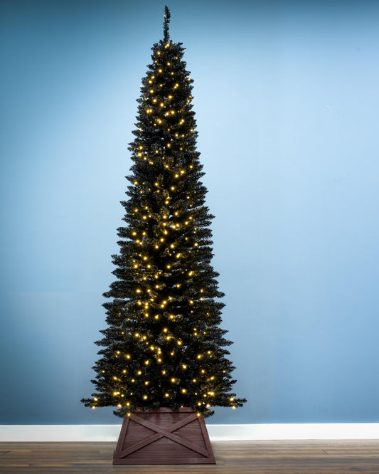 The Pre-lit 7ft Black Italian Pencilimo Tree