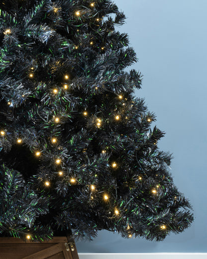 The 6ft Pre-lit Black Iridescence Pine Tree with Warm White Lights