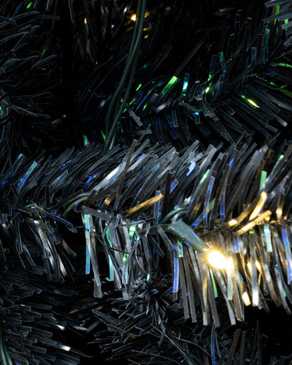 The 6ft Pre-lit Black Iridescence Pine Tree with Warm White Lights