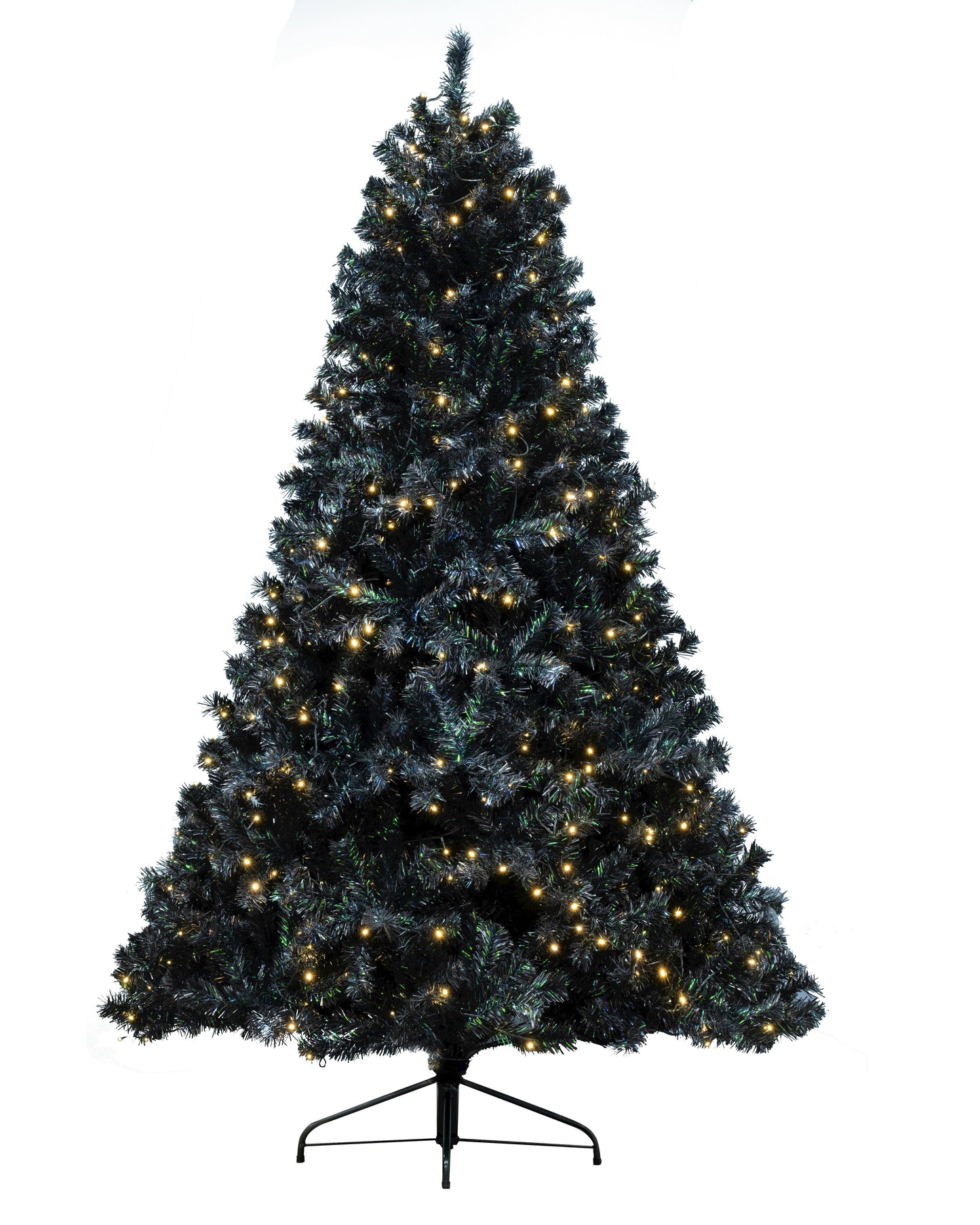 The 6ft Pre-lit Black Iridescence Pine Tree with Warm White Lights
