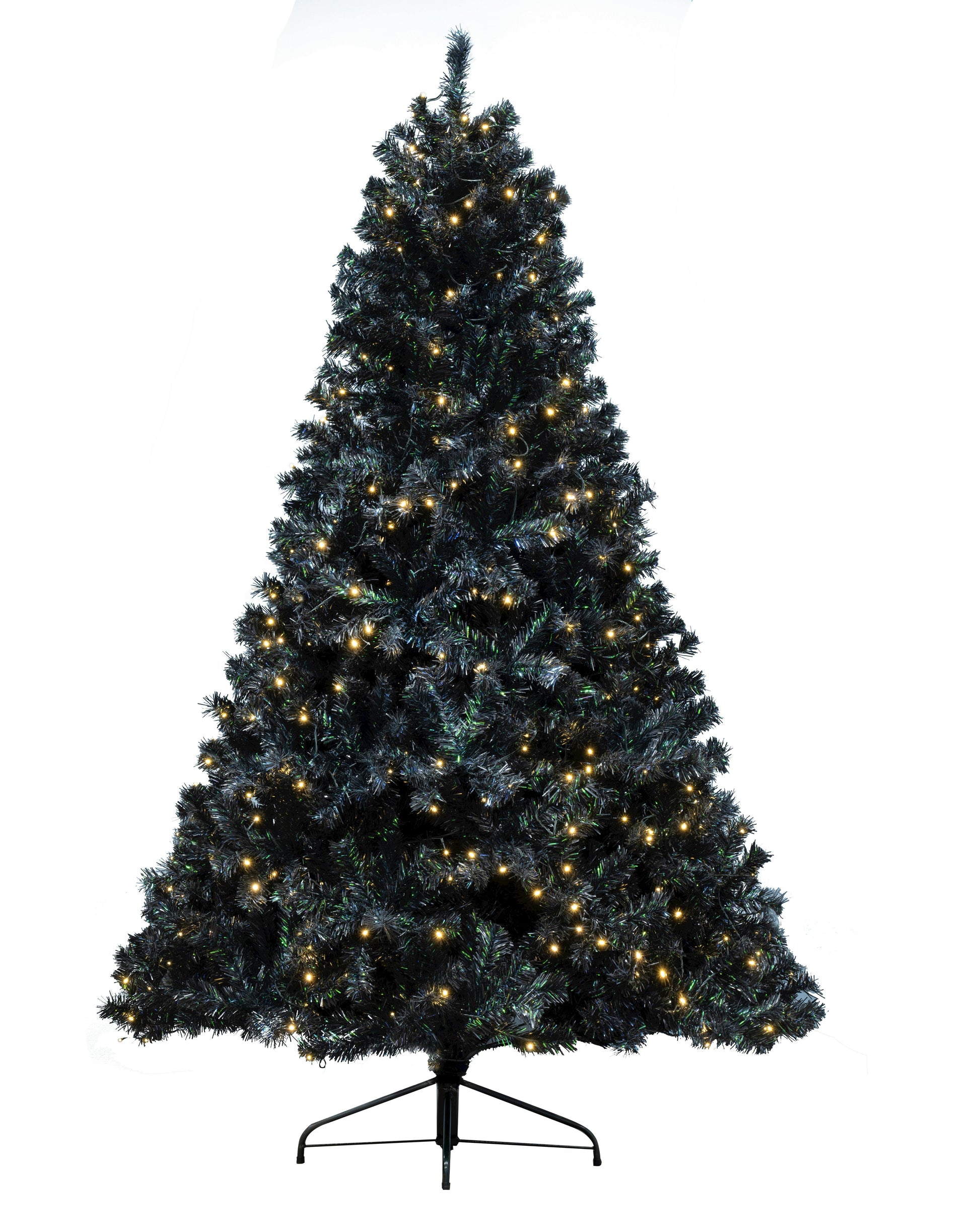 The 6ft Pre-lit Black Iridescence Pine Tree with Warm White Lights