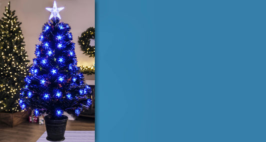 The Black Blue Star Fibre Optic Tree