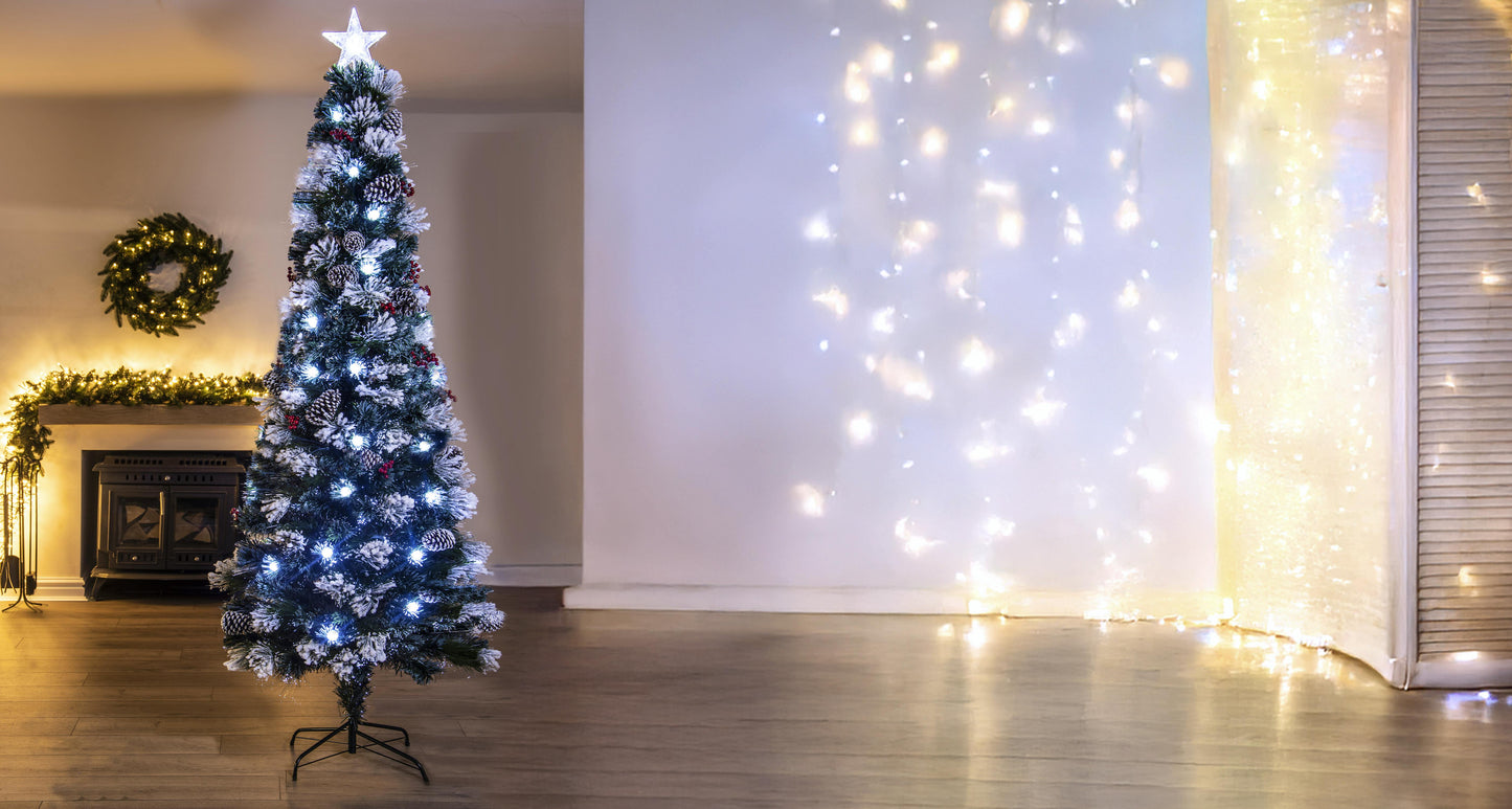 The Snowy LED Frosted Pine Fibre Optic Tree