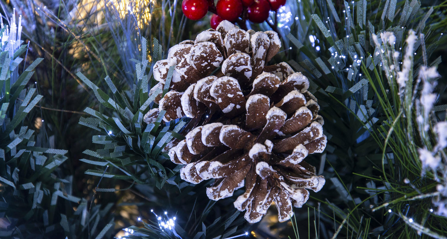The Snowy LED Frosted Pine Fibre Optic Tree