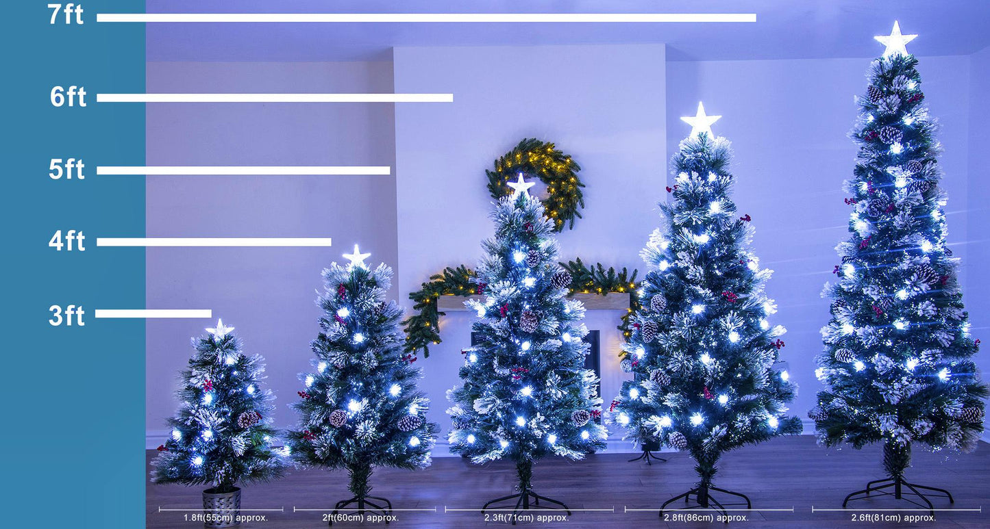 The Snowy LED Frosted Pine Fibre Optic Tree