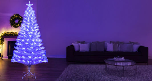 The White Blue Ripple Effect Fibre Optic Tree (4ft to 7ft)