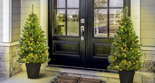 The 4ft Pre-lit Majestic Dew Pine Potted Tree (Indoor/Outdoor)