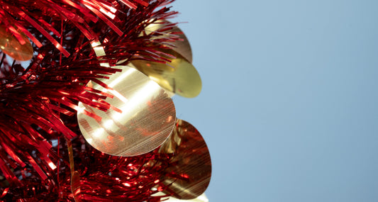 The Slim Red Tinsel Pop Up Christmas Tree