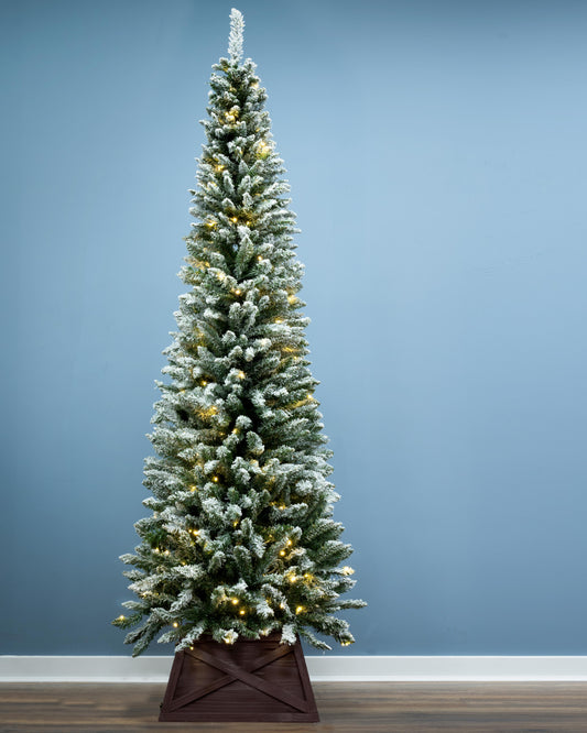 The Pre-lit 7ft Snowy Pencil Tree
