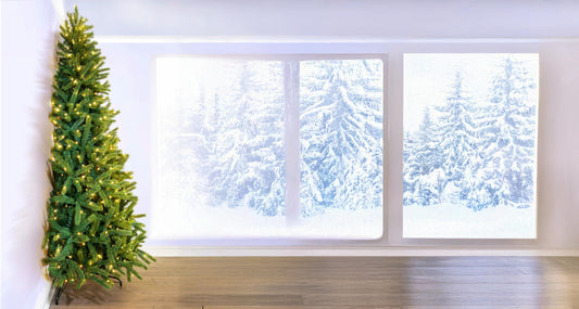 The Pre-lit Ultra Devonshire Half Tree with Warm White Lights (4ft to 7ft)