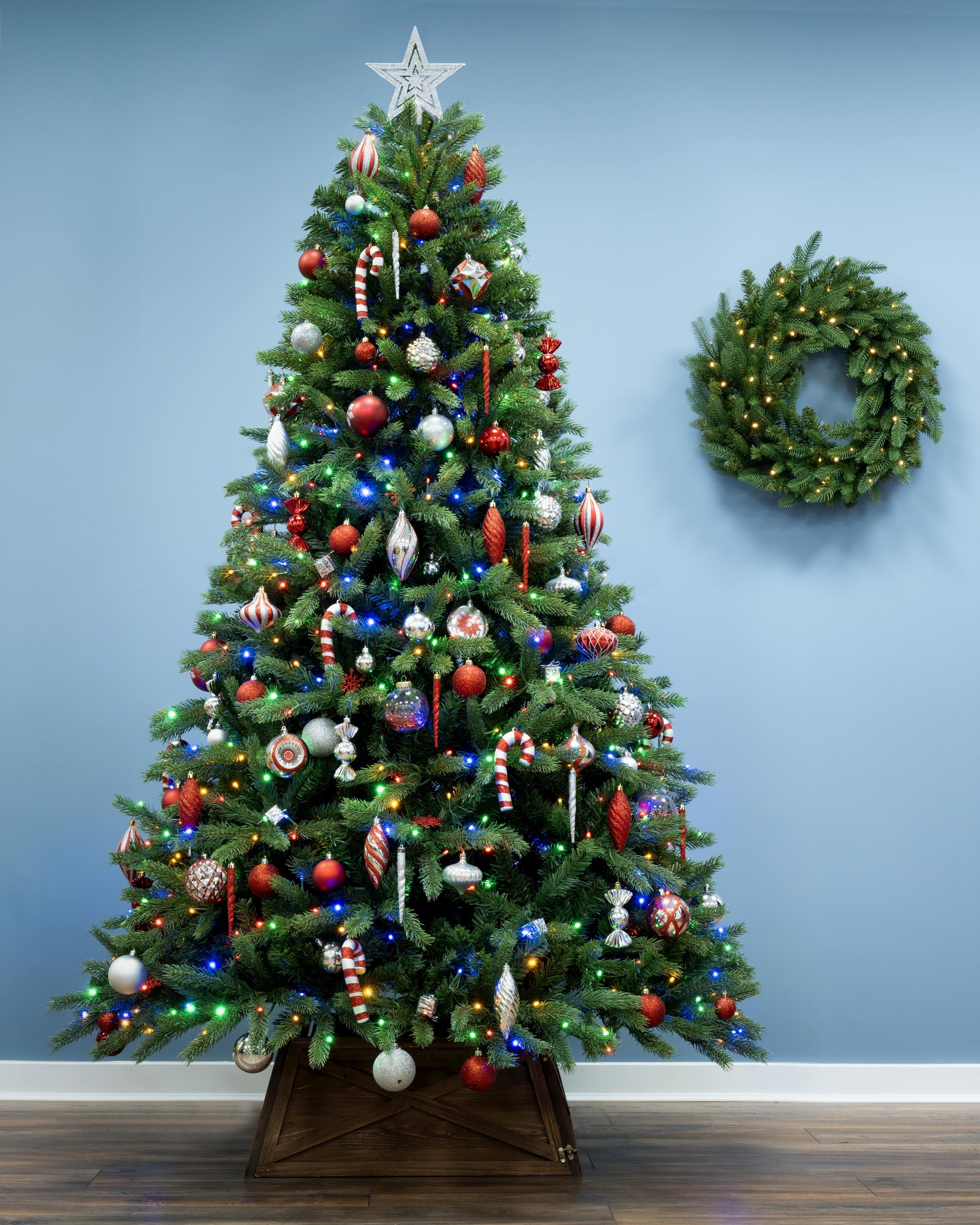 The Ultra Devonshire Fir Pre-lit with Warm White/Multicoloured Colour change LEDs (4ft to 12ft)