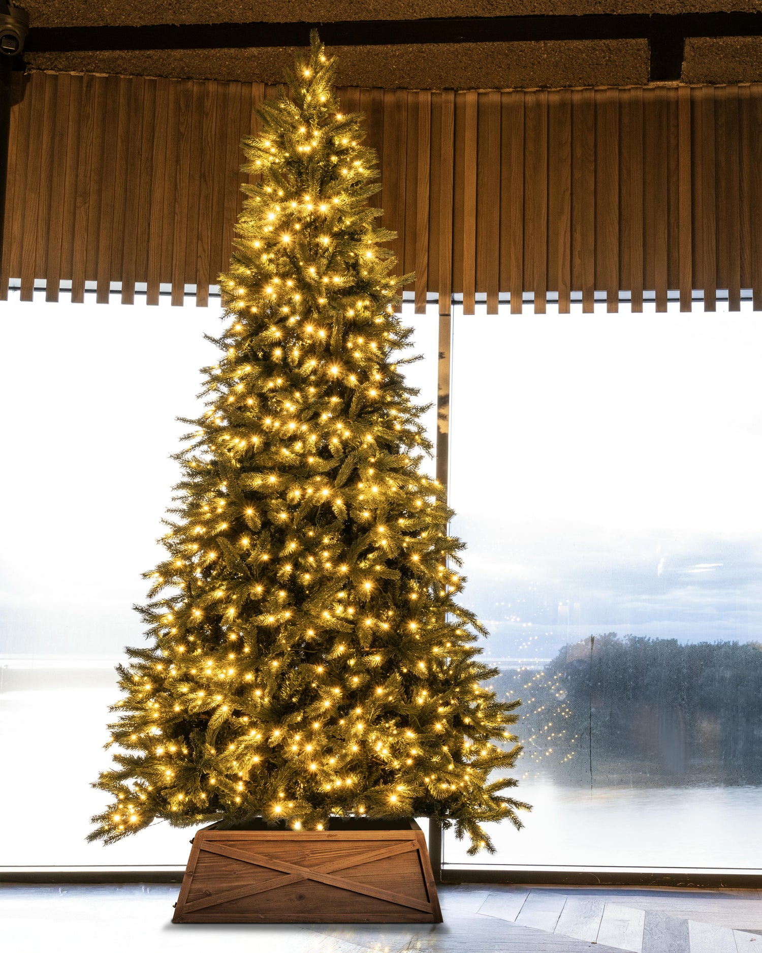 The 10ft Pre-lit Ultra Devonshire Tree - 4.6ft wide - Warm White/Bright White Colour Change Lights