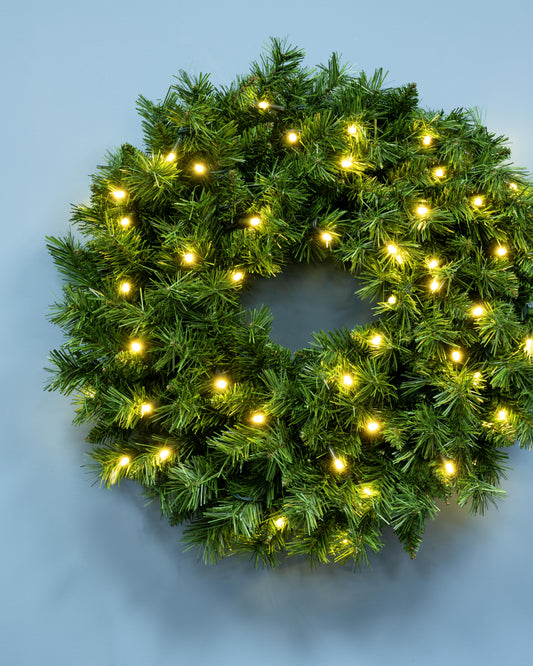 The 60cm Pre-lit Ironwood Wreath - Dual Colour LEDs (5 pieces per box)